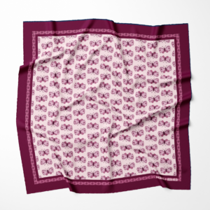 Pañuelo pequeño 65cm – Floral flutter burgundy